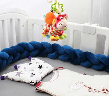 Knotted Plush Cushion Braided Cot & Crib Bumper