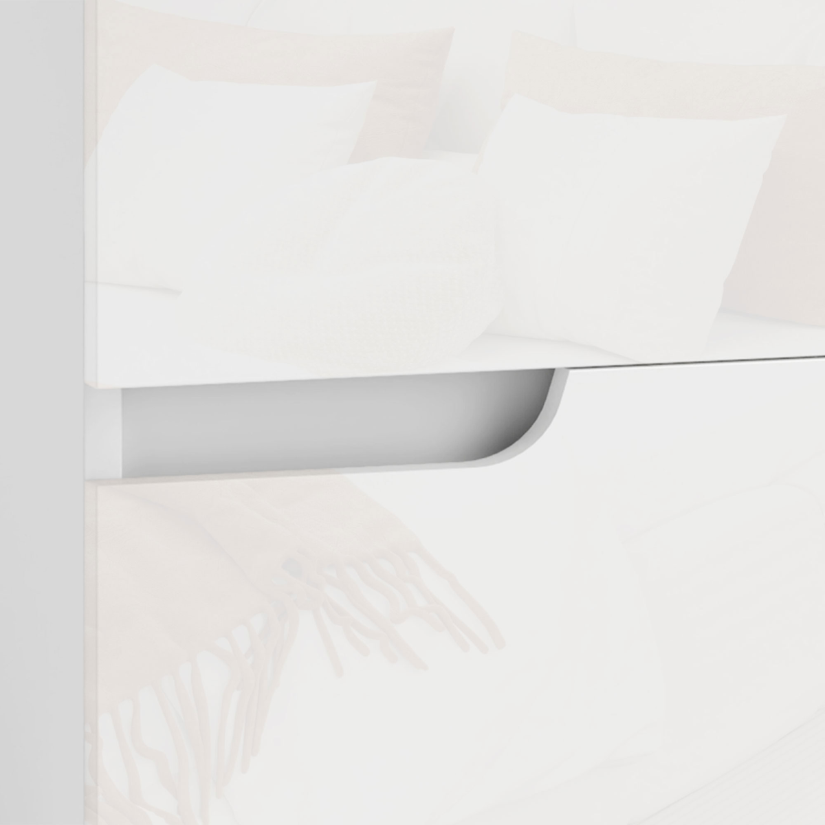 Modern Bedside Table with 2 Drawers for Bedroom, Living Room, White