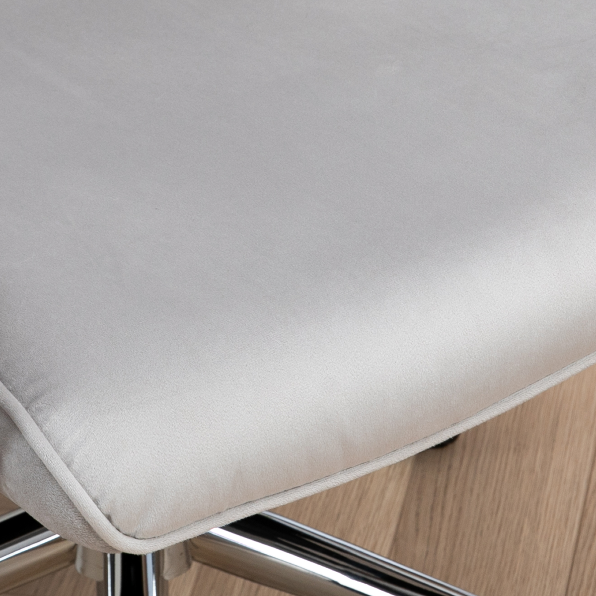 Swivel Computer Chair w/ Arm Modern Style Tufted Home Office Light Grey