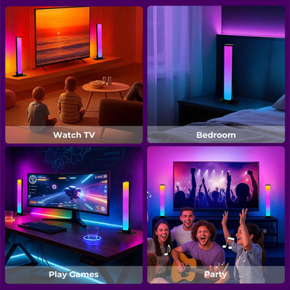 Livoshop Emitto 2X Smart RGB LED Light Bar with color-changing ambient lighting and music sync for TV backlight setup.