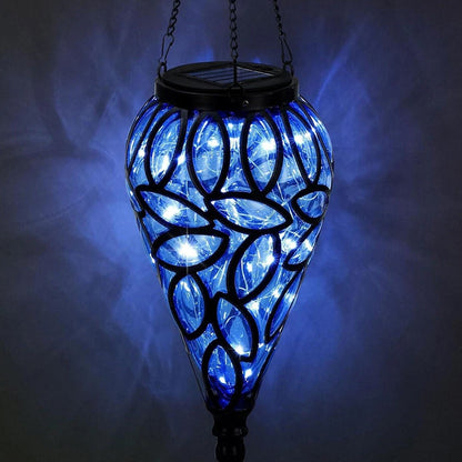 HOMCOM outdoor garden solar-powered LED lantern hanging yard decoration lamp with a classic design and warm light.