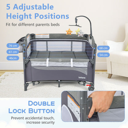 Livoshop 6-in-1 baby travel bed with changing table, compact and portable infant cot for easy on-the-go use.