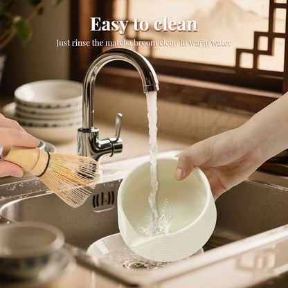 Premium 8-Piece Matcha Tea Set – Ceramic Chawan Bowl & Whisk Gift Box