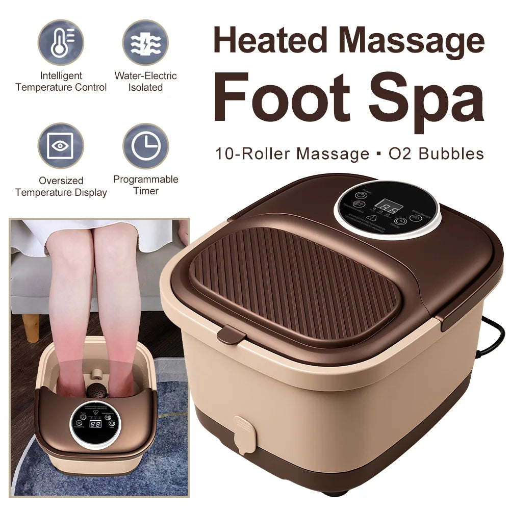 Fully Automatic Massage Foot Spa Bath Auto Massager Fumigated Foot Bath Massage Gift For Mom/Dad/Women/Men