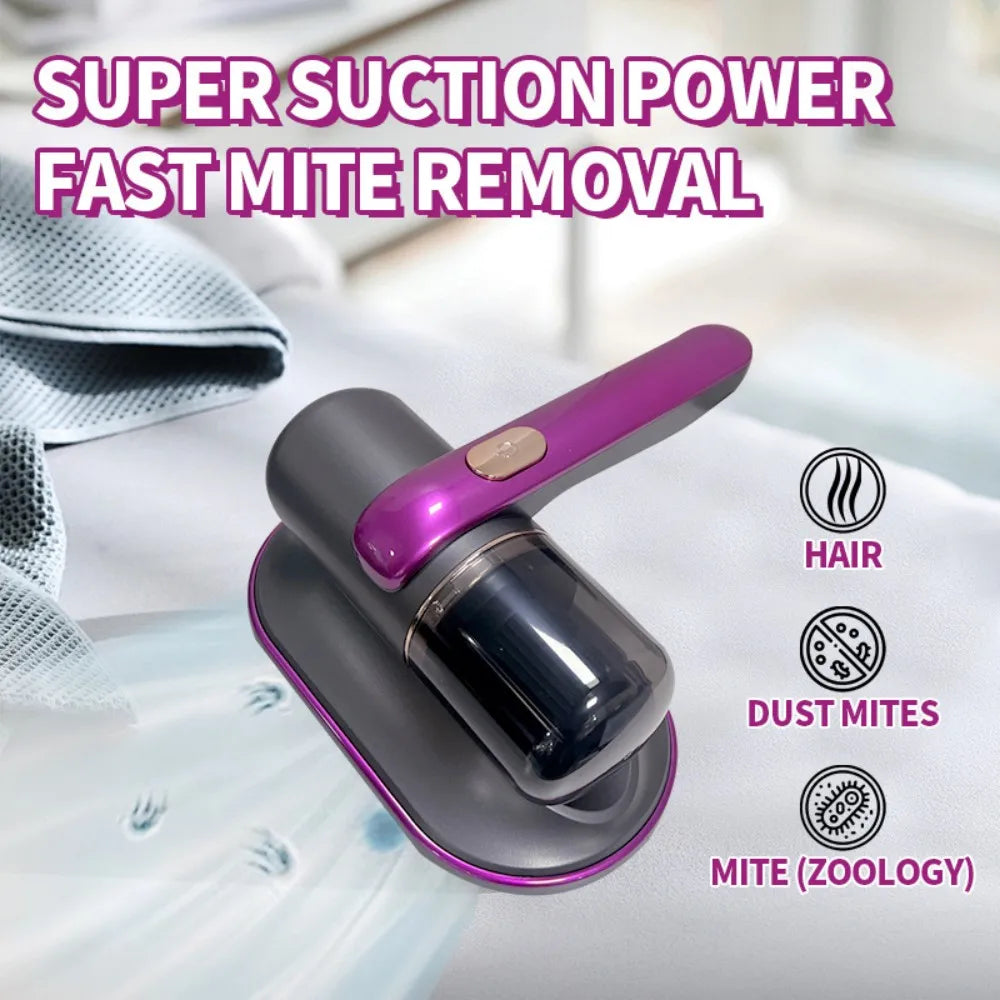 Cordless Bed Vacuum Cleaner Dust Mite Removal Machine Wireless Handheld UV Mattress Vacuum Cleaner Home for Bed Sofas Pillow