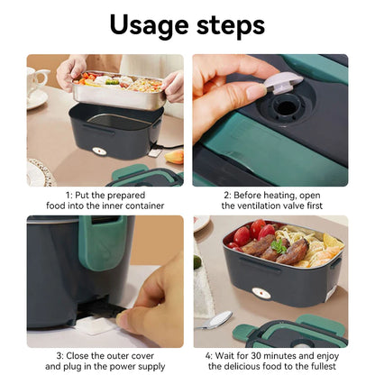 1.5L Electric Lunch Box USB Charging Food Warmer Portable Food Heater Container For Outdoor Camping Bento Home Car Heating Box