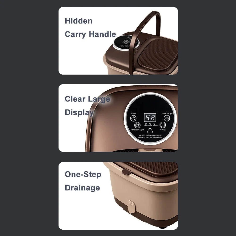 Fully Automatic Massage Foot Spa Bath Auto Massager Fumigated Foot Bath Massage Gift For Mom/Dad/Women/Men