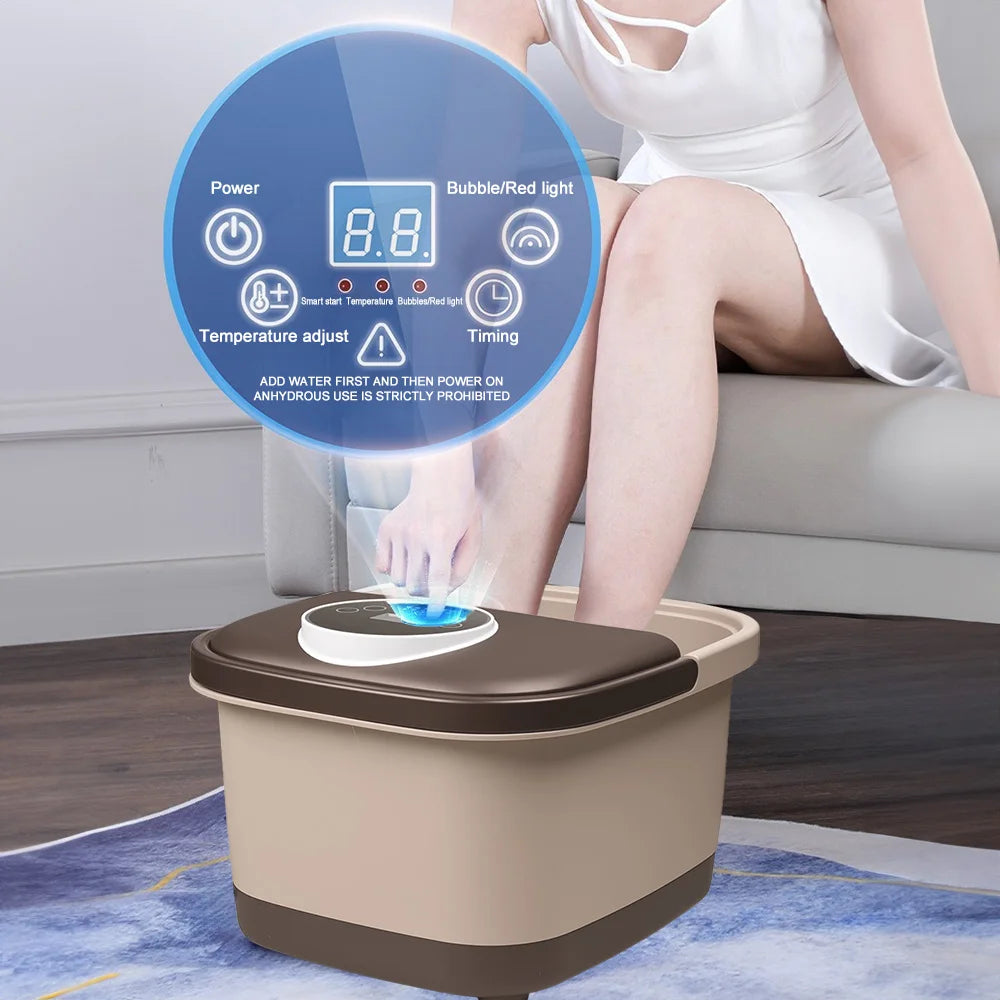 Fully Automatic Massage Foot Spa Bath Auto Massager Fumigated Foot Bath Massage Gift For Mom/Dad/Women/Men