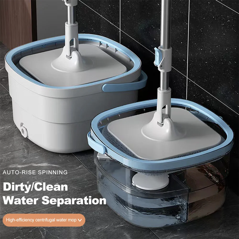360 Degree Spin Mop Quick Squeeze Water Cleaning Floor Brooms Household Sewage Separation Water-absorbing Mop Bucket