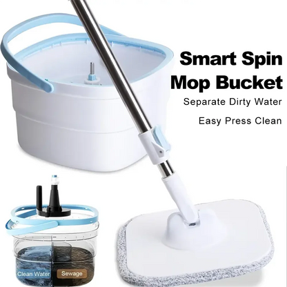 360 Degree Spin Mop Quick Squeeze Water Cleaning Floor Brooms Household Sewage Separation Water-absorbing Mop Bucket