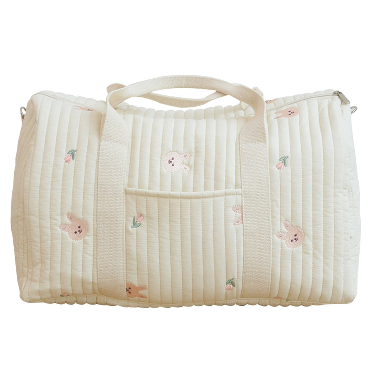 Large embroidered travel bag by eprolo, showcasing a spacious Boston-style bag with detailed embroidery and sturdy handles.