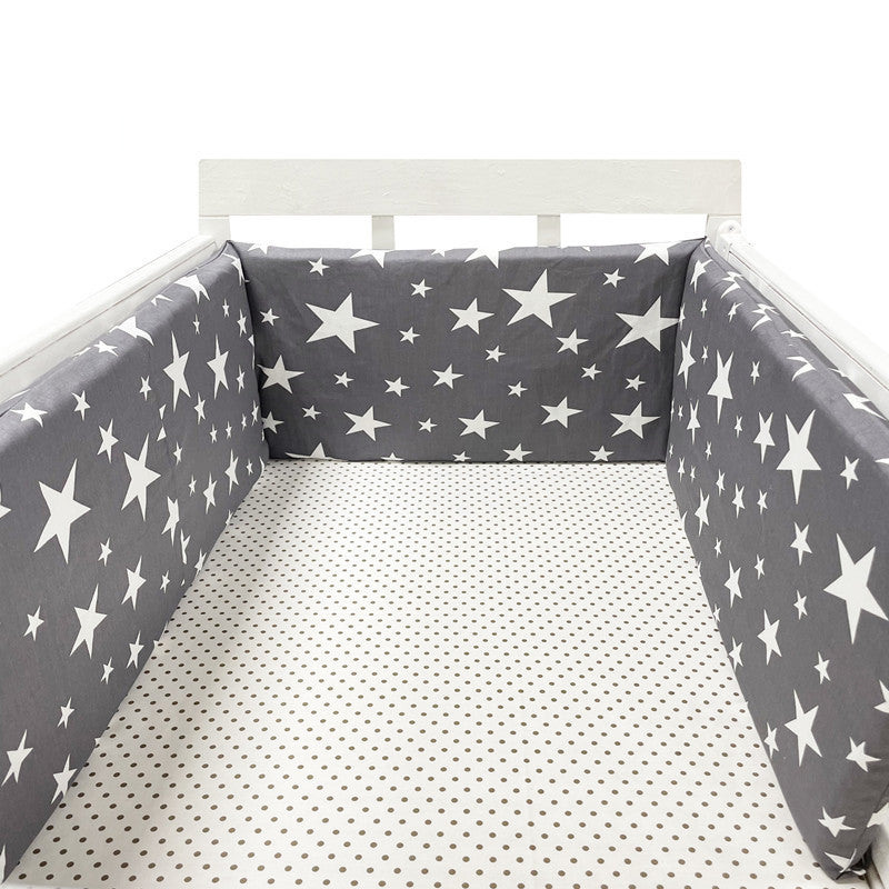 Eprolo baby bed rail guard made of soft cotton, anti-fall fence to prevent falls and ensure safety for infants in their crib.