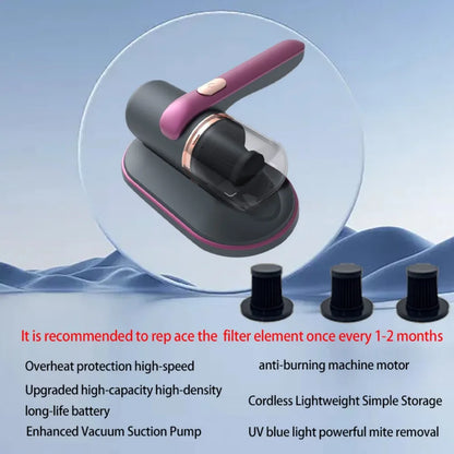 Cordless Bed Vacuum Cleaner Dust Mite Removal Machine Wireless Handheld UV Mattress Vacuum Cleaner Home for Bed Sofas Pillow