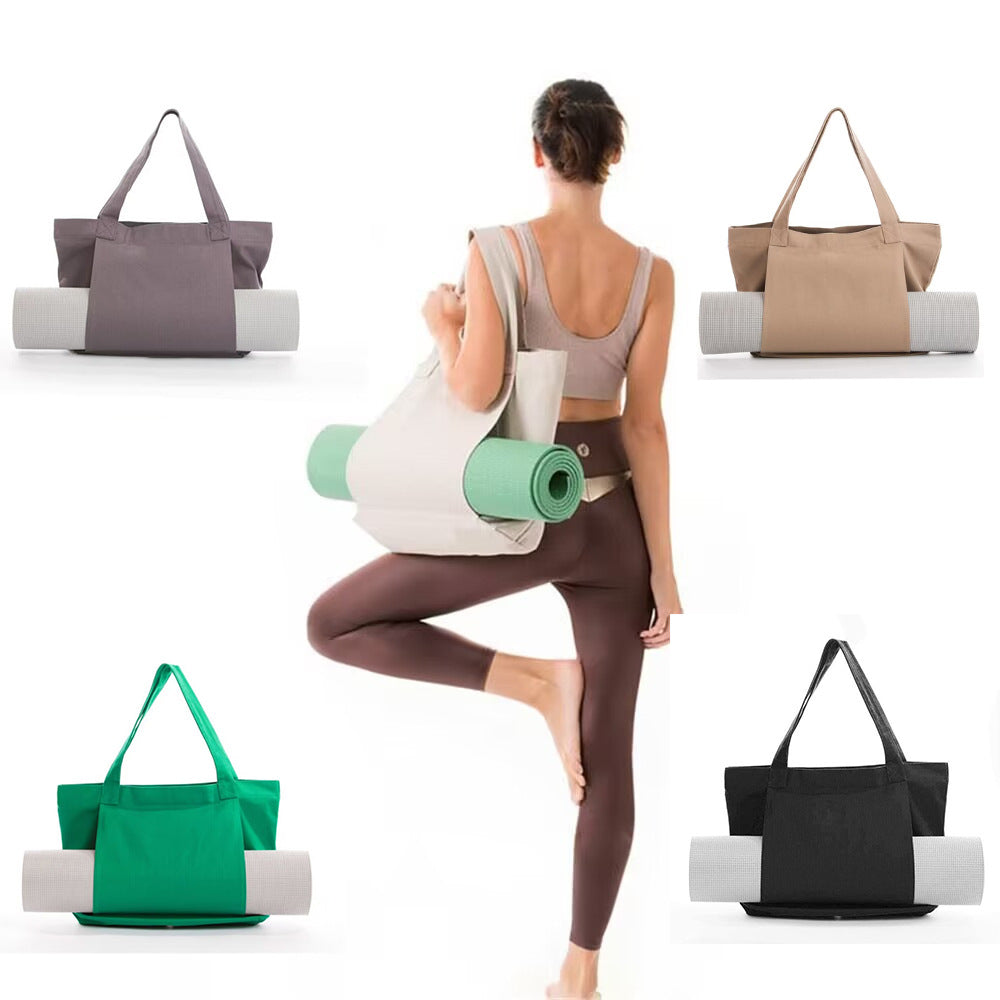 Eprolo canvas yoga Pilates mat bag with shoulder strap, designed for outdoor exercise and travel with a spacious interior.