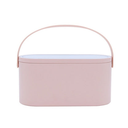 Eprolo portable makeup case with built-in LED mirror, 2-in-1 cosmetic storage bag for travel and organization.
