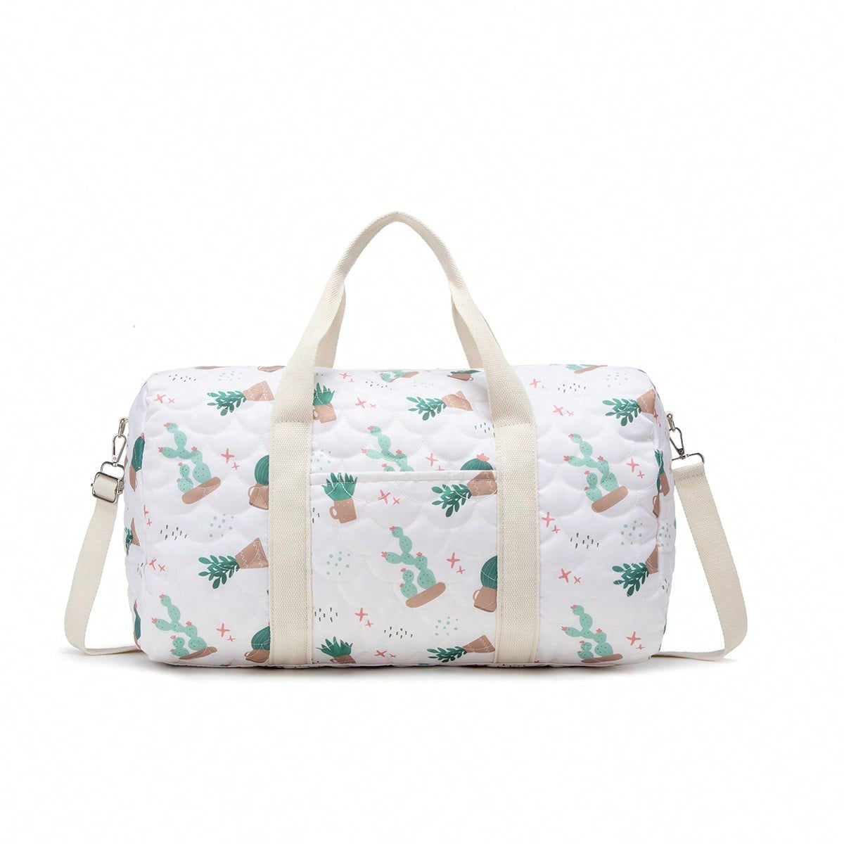 Large embroidered travel bag by eprolo, spacious Boston-style bag with sturdy handles and detailed embroidery design.
