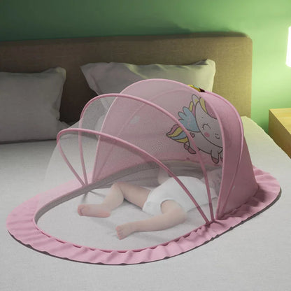 Foldable eprolo baby crib mosquito net with full coverage, lightweight mesh for protection against insects.