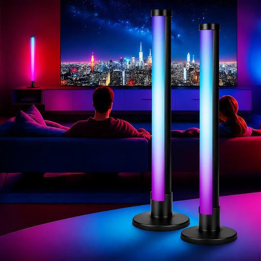 Livoshop Emitto 2X Smart RGB LED Light Bars with color-changing, music sync, ambient lighting for gaming and home decor.
