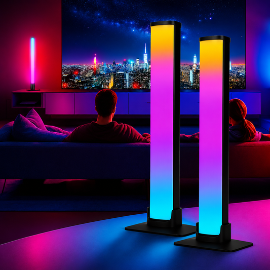 Livoshop Emitto 2X Smart RGB LED light bar with color-changing ambient backlight for TV and music synchronization.