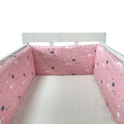 Baby bed rail guard by eprolo, anti-fall cotton fence with soft padding, designed to secure and protect infants in their crib.