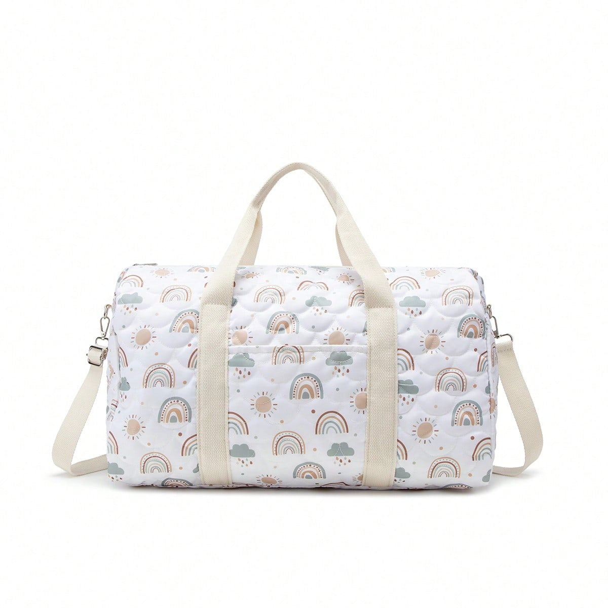Large embroidered travel bag by eprolo with spacious interior, sturdy handles, and stylish design for easy travel.