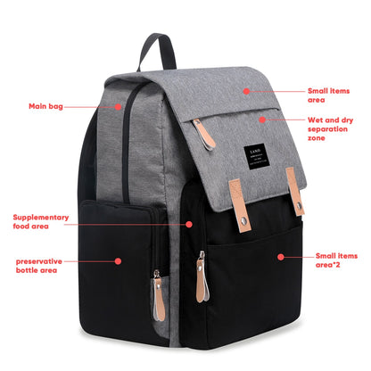 Eprolo large capacity diaper bag backpack with multiple compartments, ideal for moms and dads, stroller organizer, solid design.