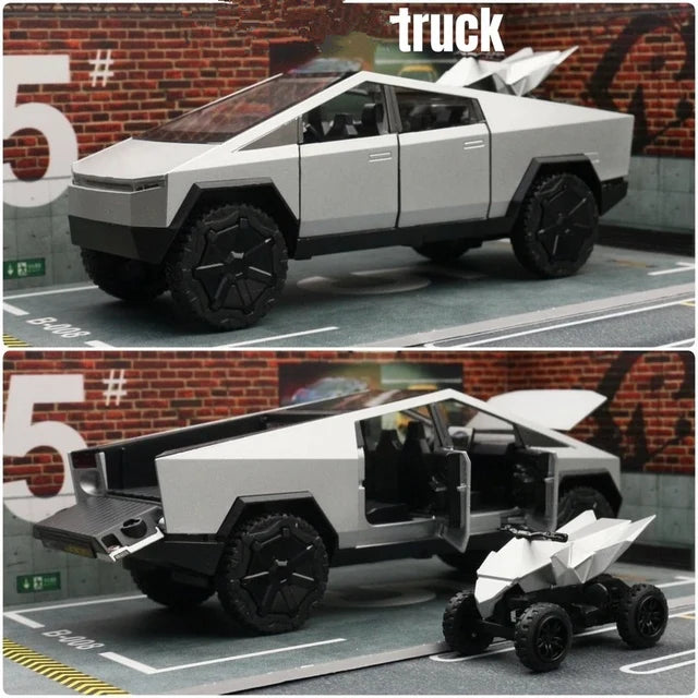Eprolo 1/32 scale diecast alloy toy truck pickup model with off-road design, sound and light features, suitable for kids' play and gifts.