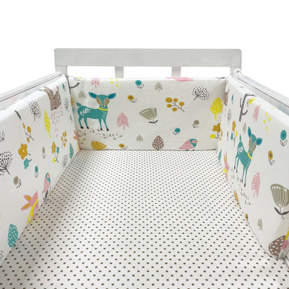 Baby bed rail guard by eprolo, anti-fall cotton fence for safe sleeping, shown in a nursery setting with soft fabric and secure installation.