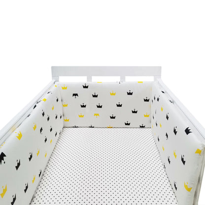Eprolo baby bed rail guard with anti-fall cotton fence, soft mesh side for safety and comfort in a nursery setting.
