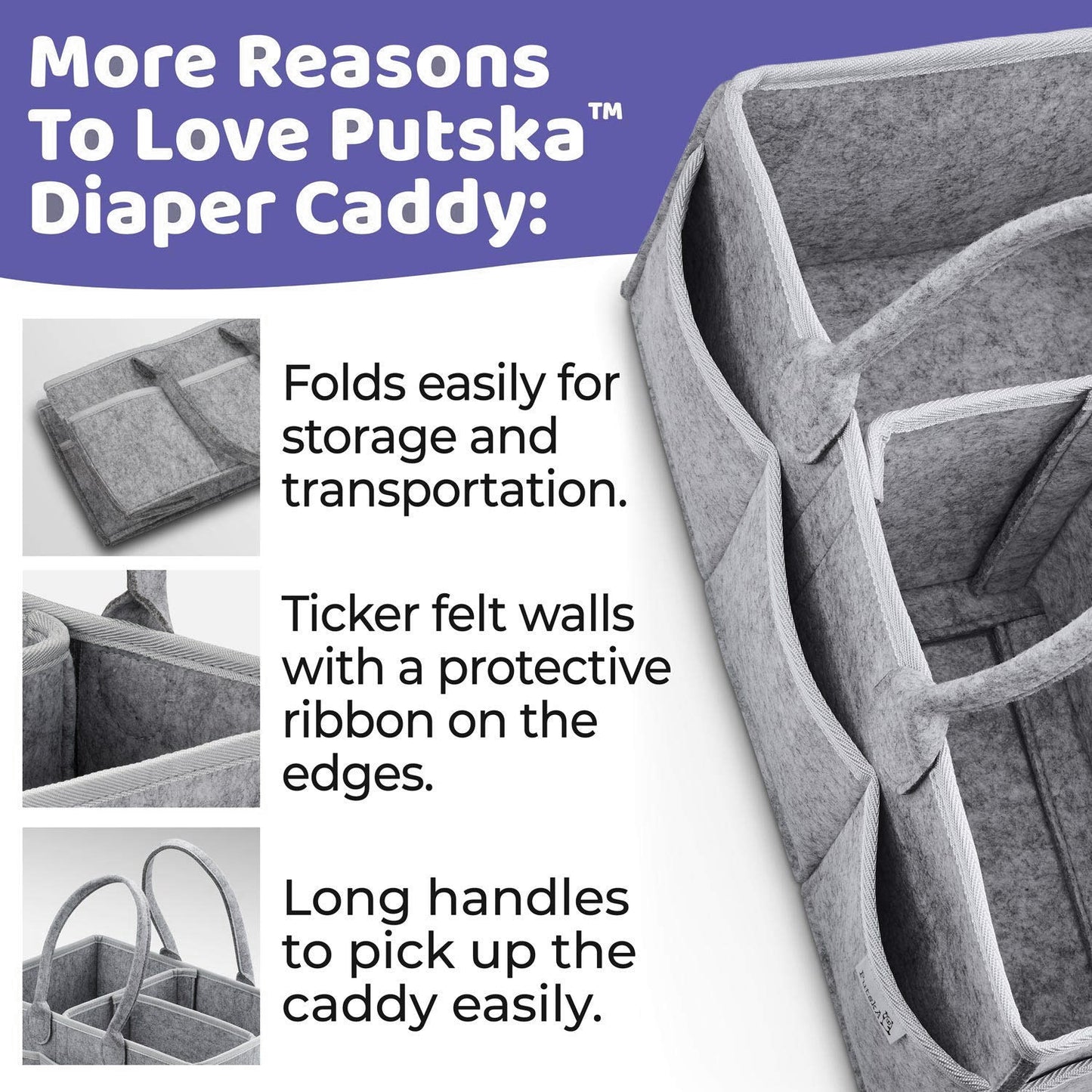 Portable baby diaper caddy organizer by eprolo with multiple compartments for easy diaper and baby essentials storage.