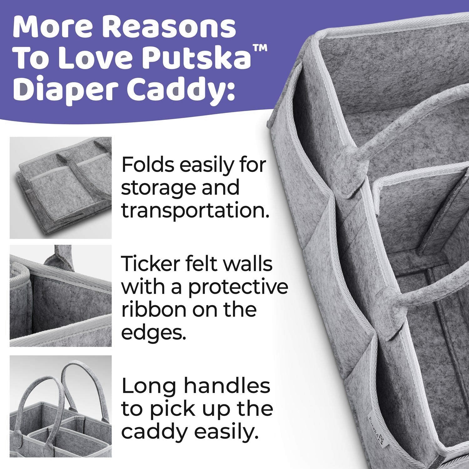 Portable baby diaper caddy organizer by eprolo with multiple compartments for easy diaper and baby essentials storage.