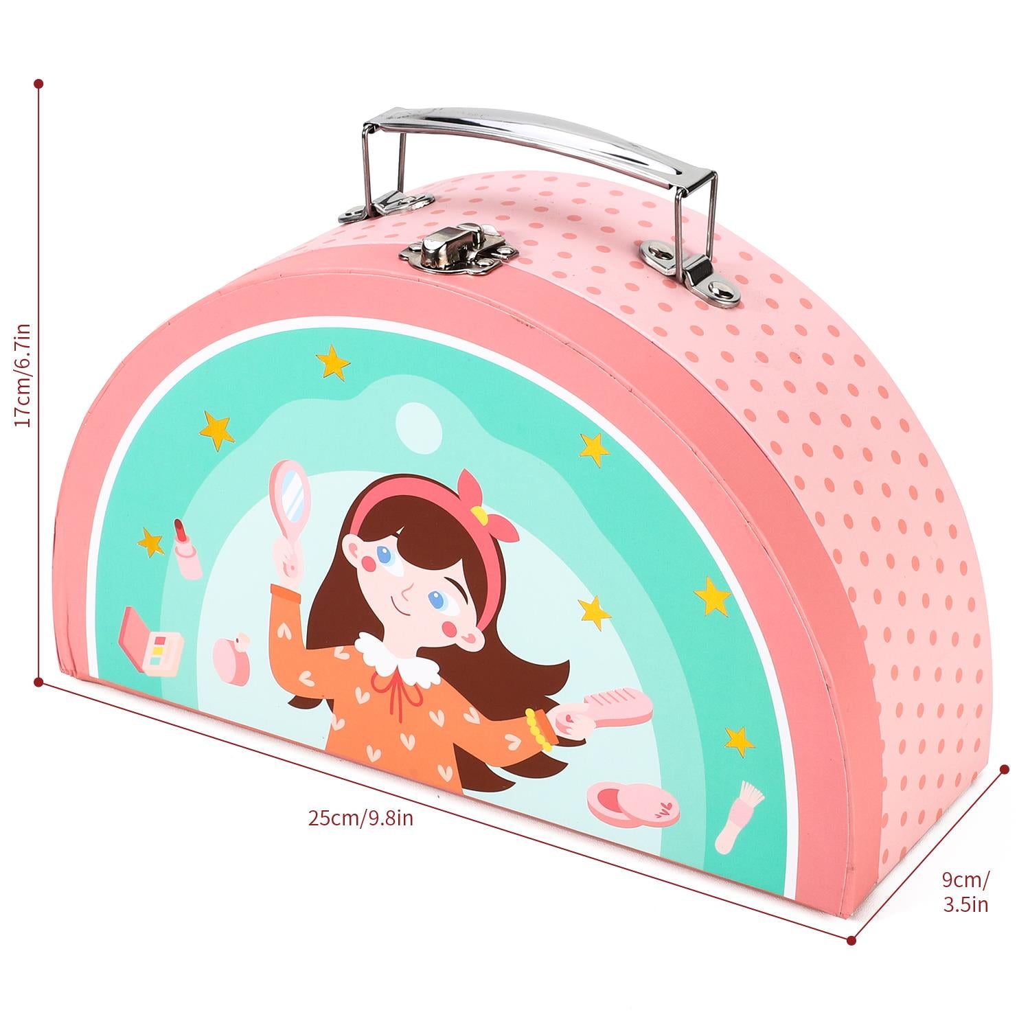 SOKA Play Imagine Learn My Makeup Bag in colorful fabric with zipper closure, designed for kids' storage and play.