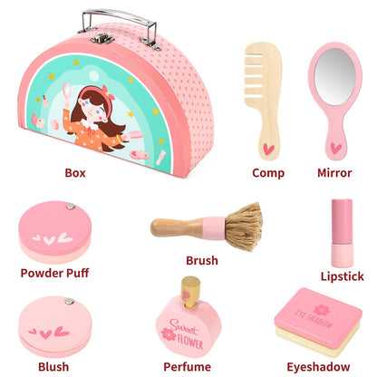 SOKA Play Imagine Learn makeup bag with colorful design, featuring a zipper closure and compact size for storing cosmetics and accessories.