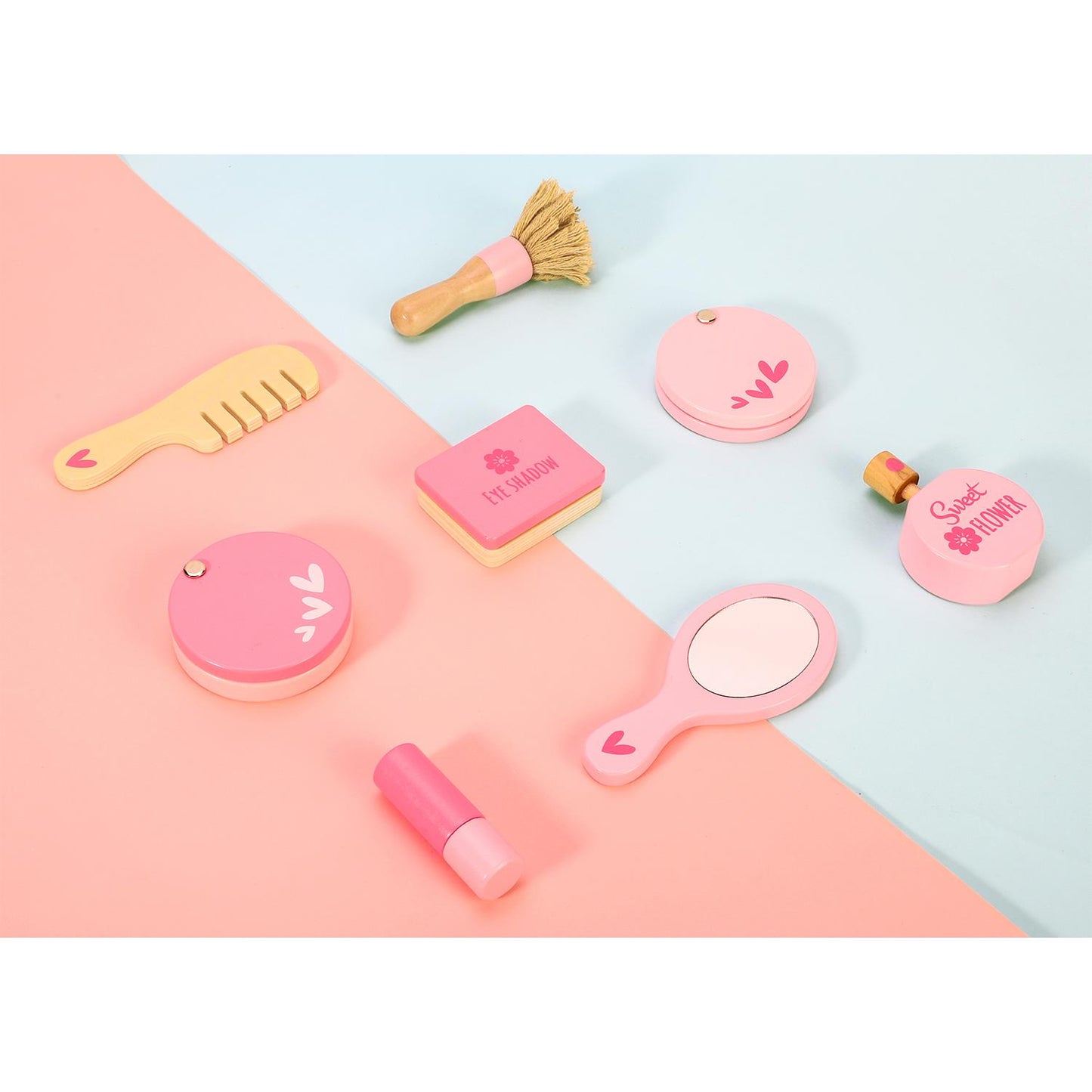 SOKA Play Imagine Learn My Makeup Bag in pink with zipper closure, featuring playful design elements and compact storage space.