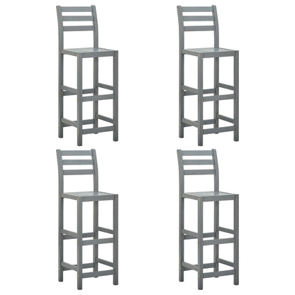 Set of two vidaXL bar chairs made of solid acacia wood with a natural finish, showcasing sturdy wooden construction and design.