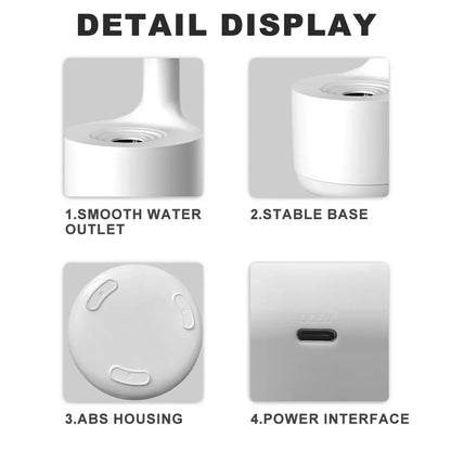 Livoshop household humidifier for bedroom with smart display, silent mini water drop backflow anti-gravity moist air spray