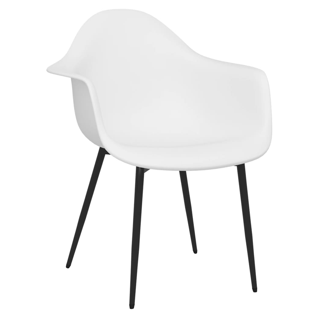 Set of two white PP dining chairs with sleek design and sturdy construction from vidaXL, suitable for modern dining rooms.