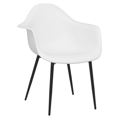 Set of two white PP dining chairs with sleek design and sturdy construction from vidaXL, suitable for modern dining rooms.