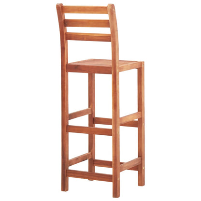 Pair of vidaXL bar chairs made of solid acacia wood with a natural finish, designed for modern kitchen or bar area seating.