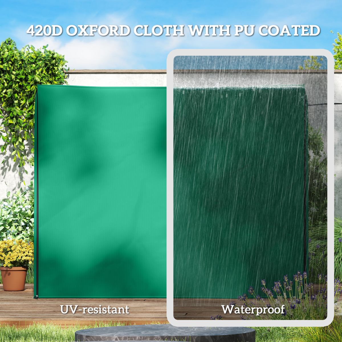 Outsunny 3 seater garden swing cover with windproof and anti-UV features, measuring 220 x 125 x 172cm, protecting outdoor furniture.