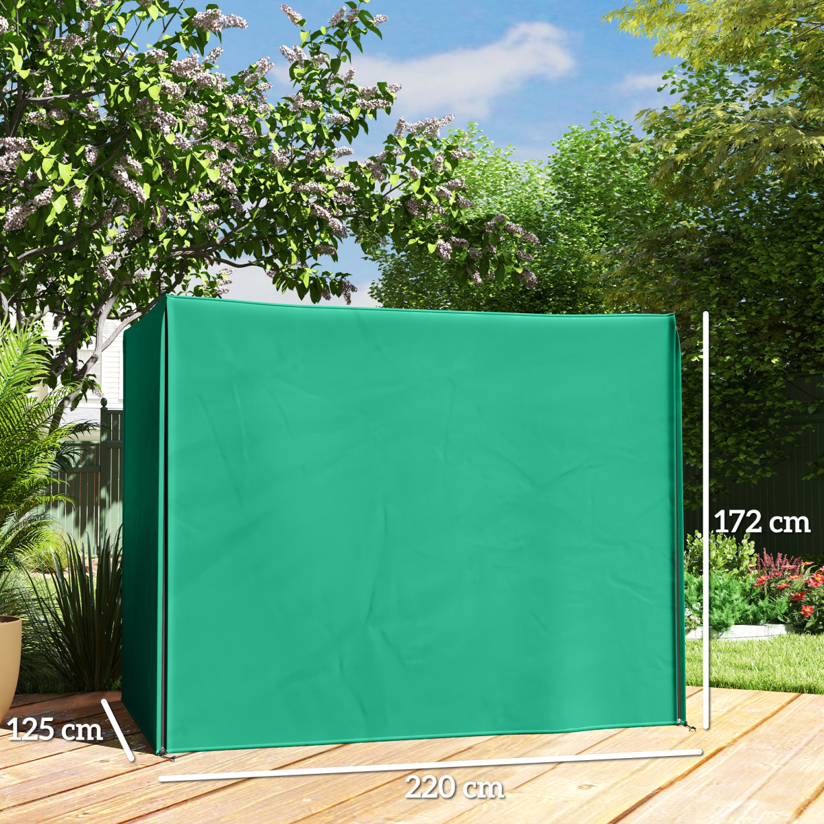 Outsunny 3 seater garden swing cover, windproof and anti-UV, fits 220x125x172cm swing, protects outdoor furniture from weather.