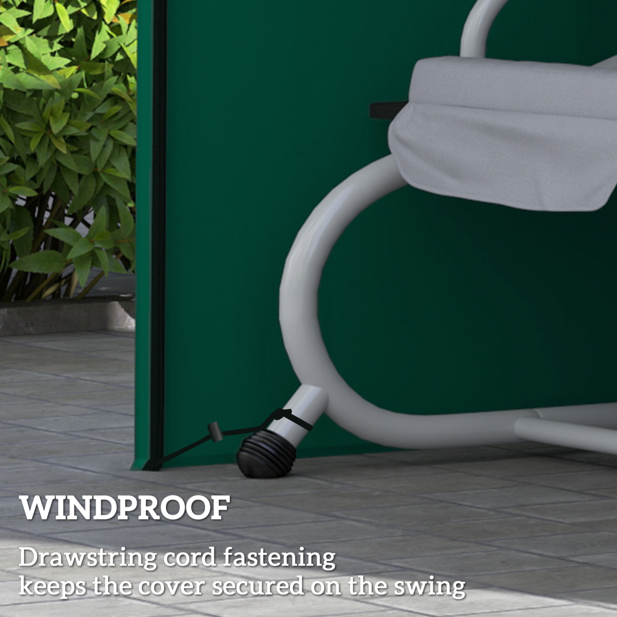 Outsunny 3 seater garden swing cover with windproof and anti-UV protection, size 220x125x172cm, durable outdoor furniture cover.