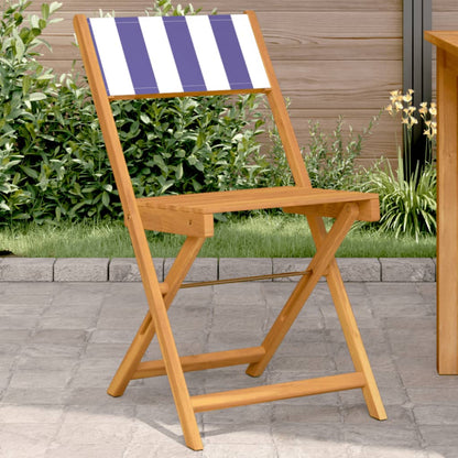 Two cream white bistro chairs with solid acacia wood frames and fabric seats, perfect for cozy dining spaces.