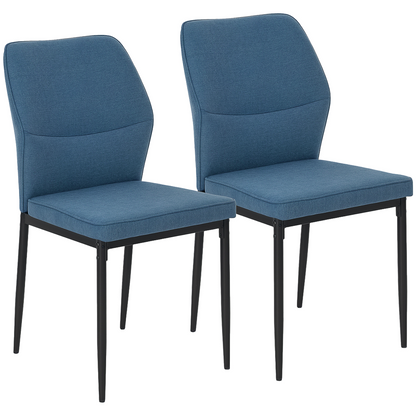 Velvet dining chairs by HOMCOM with ergonomic support and space-saving design, featuring plush upholstery and modern style.