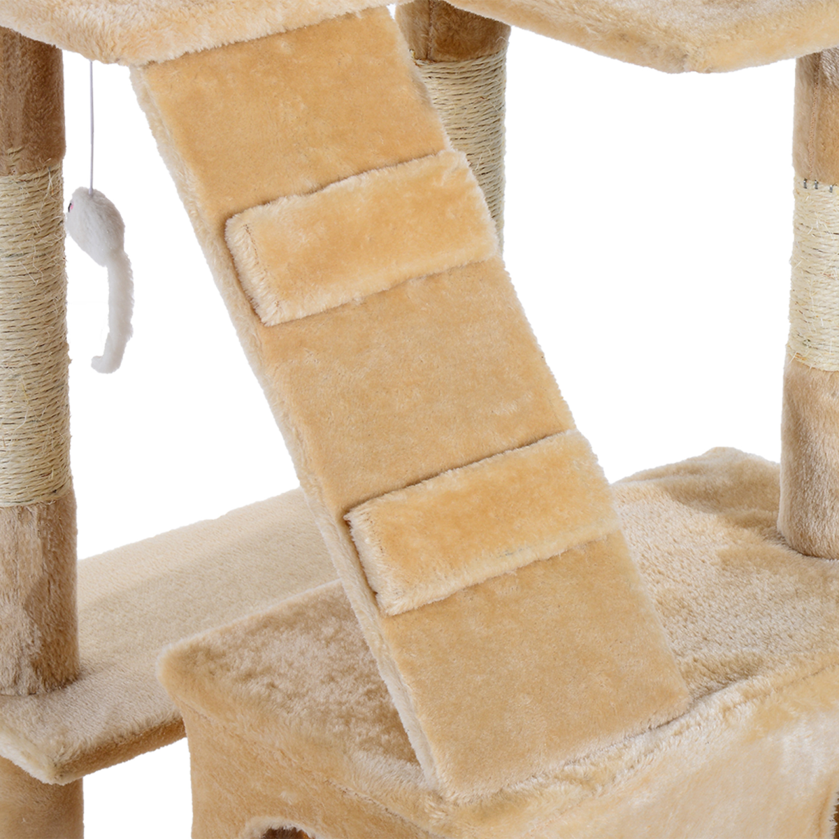PawHut cat tree with scratching posts, condo, and cozy bed for feline play, scratching, and resting.
