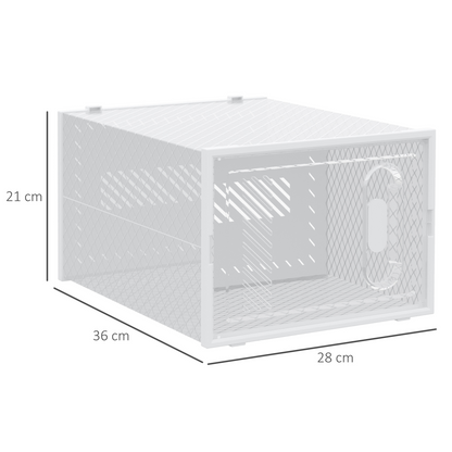 Set of 8 clear plastic stackable shoe storage boxes by HOMCOM, ideal for UK/EU size 8.5 and size 43 shoes.