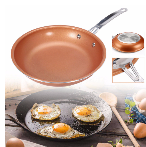 Avilo Cera Titanware pan with lid, ceramic non-stick cookware in black, shown with lid on and handle visible.
