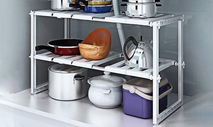 Under Sink Caddy Rack – Expandable Kitchen & Bathroom Storage Organiser