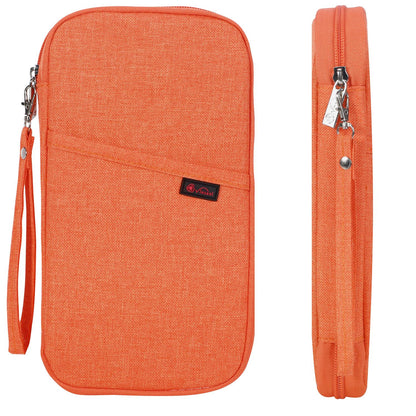 Vinsani family travel wallet with passport holder, card slots, and currency compartment for men and women, organized for trips.