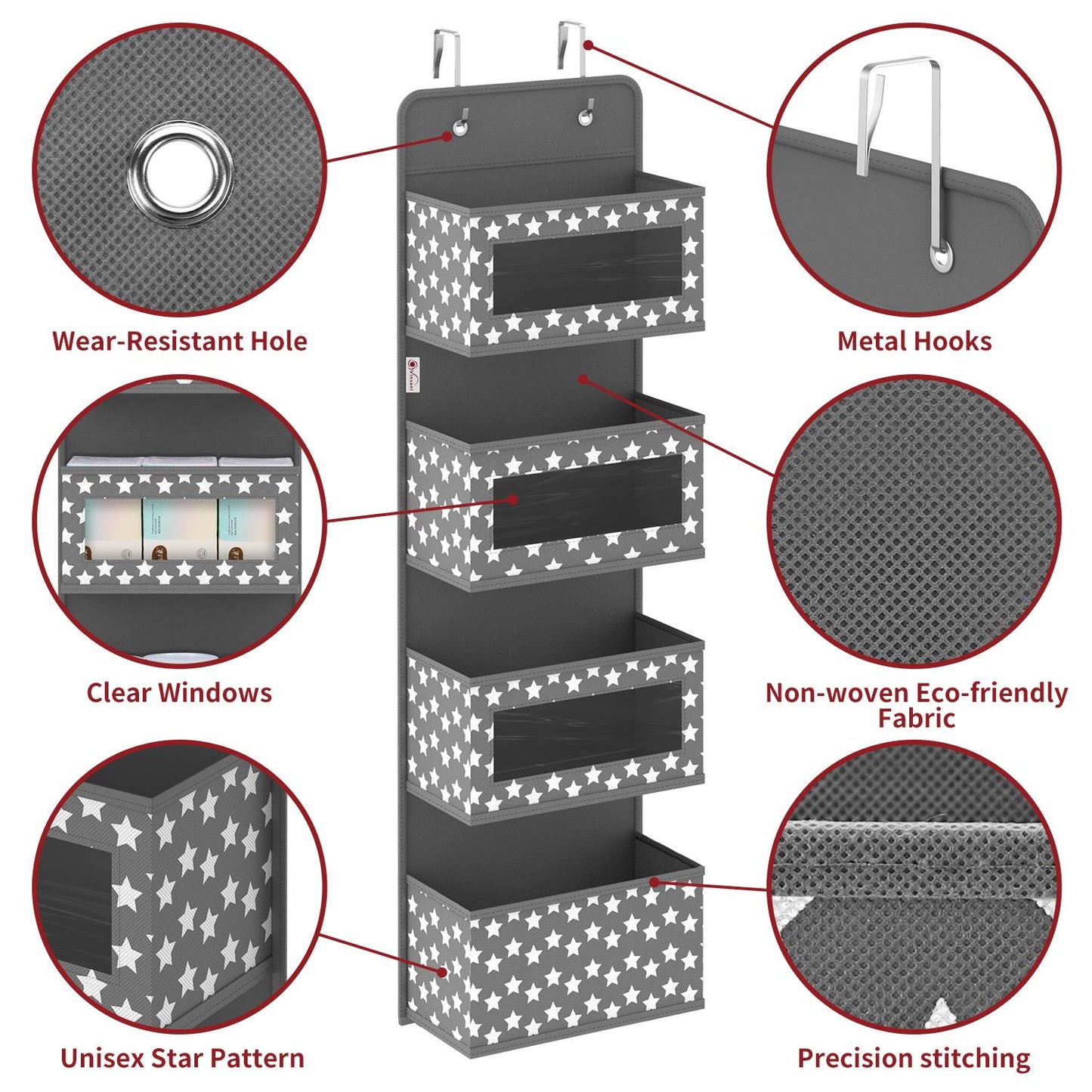4TIER GREY HANGING ORGANISER